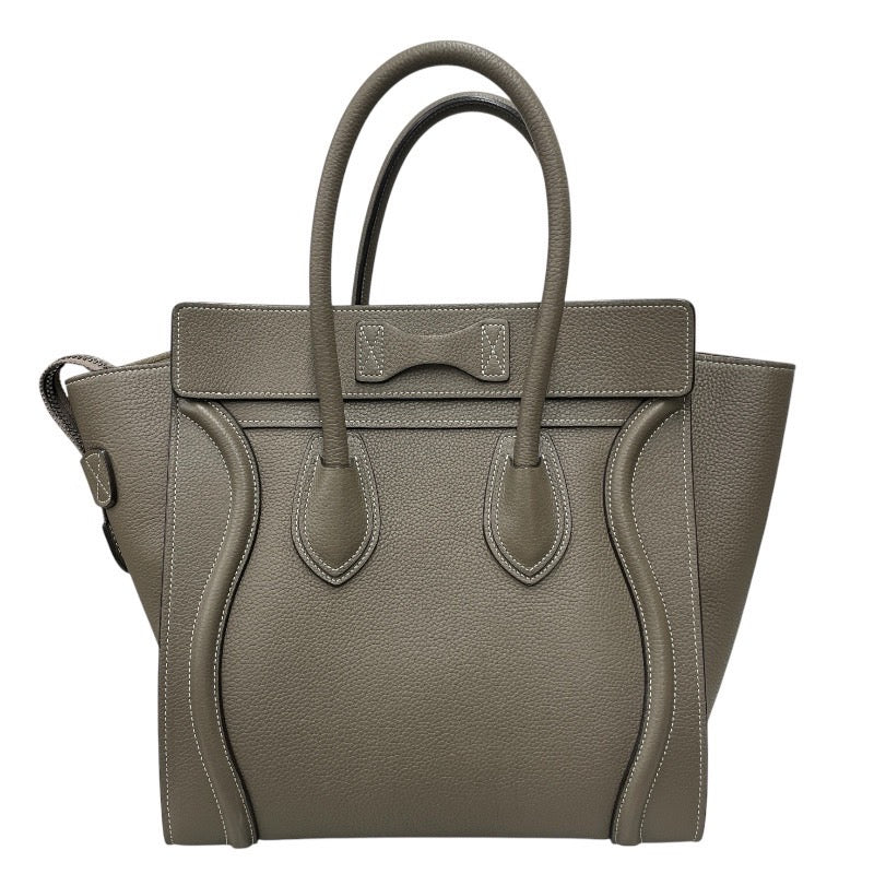【CELINE】セリーヌ ラゲージ マイクロ ショッパー トートバッグ レザー レディース グレージュ ハンド 新ロゴ