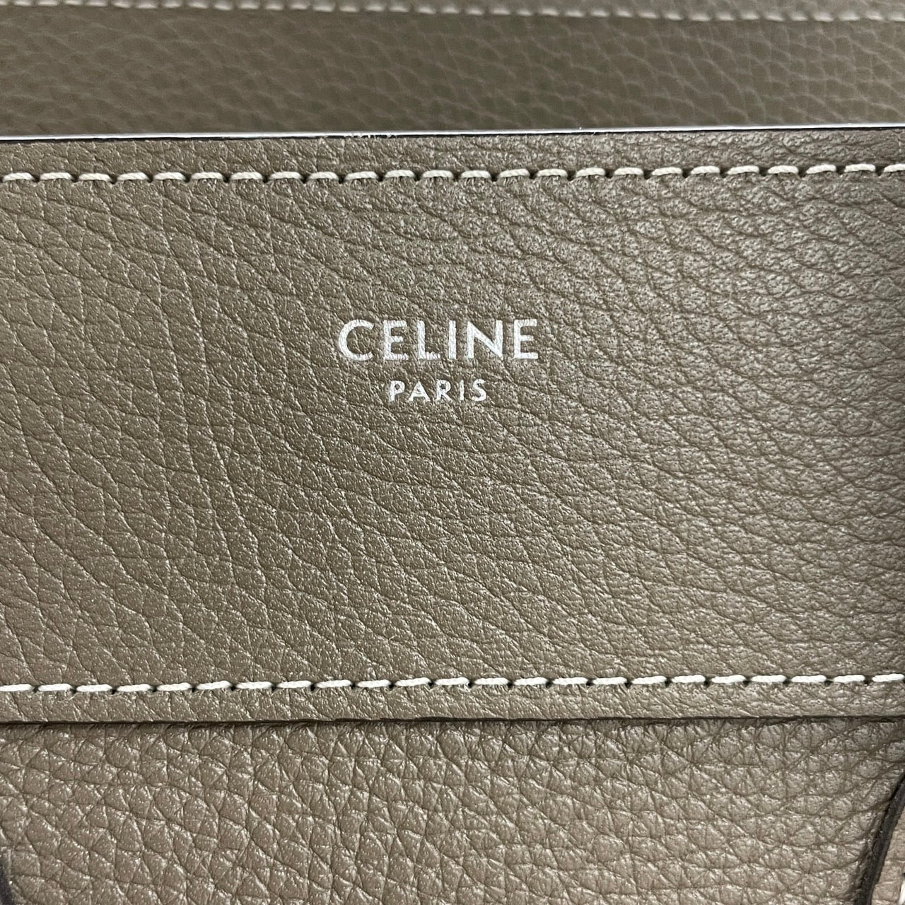 【CELINE】セリーヌ ラゲージ マイクロ ショッパー トートバッグ レザー レディース グレージュ ハンド 新ロゴ