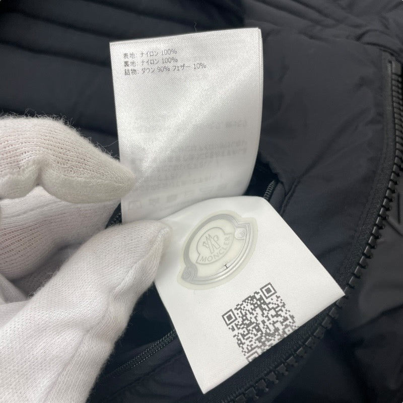 【MONCLER】モンクレール ARREE GIUBBOTTO ダウンジャケット ナイロン メンズ サイズ1 ライダース 黒 ブラック