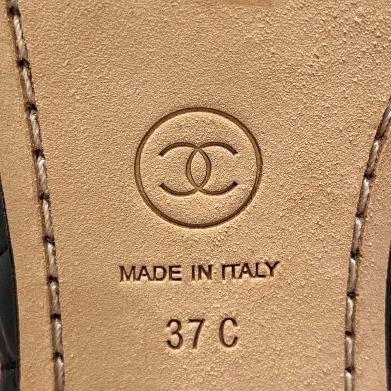 【CHANEL】シャネル フラットシューズ その他靴 ラムスキン レディース 37C マトラッセ ココマーク スリッポン パンプス