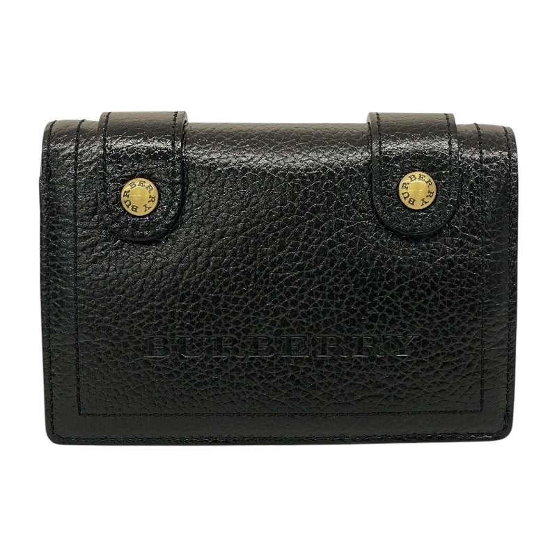BURBERRY】バーバリー 二つ折り財布 レザー レディース 黒 ブラック L  
