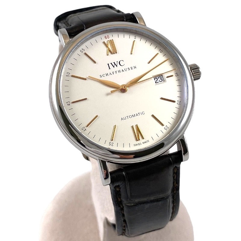 【IWC】インターナショナルウォッチカンパニー ポートフィノ IW356517 腕時計 SS/レザー メンズ オートマティック 革ベルト レザー
