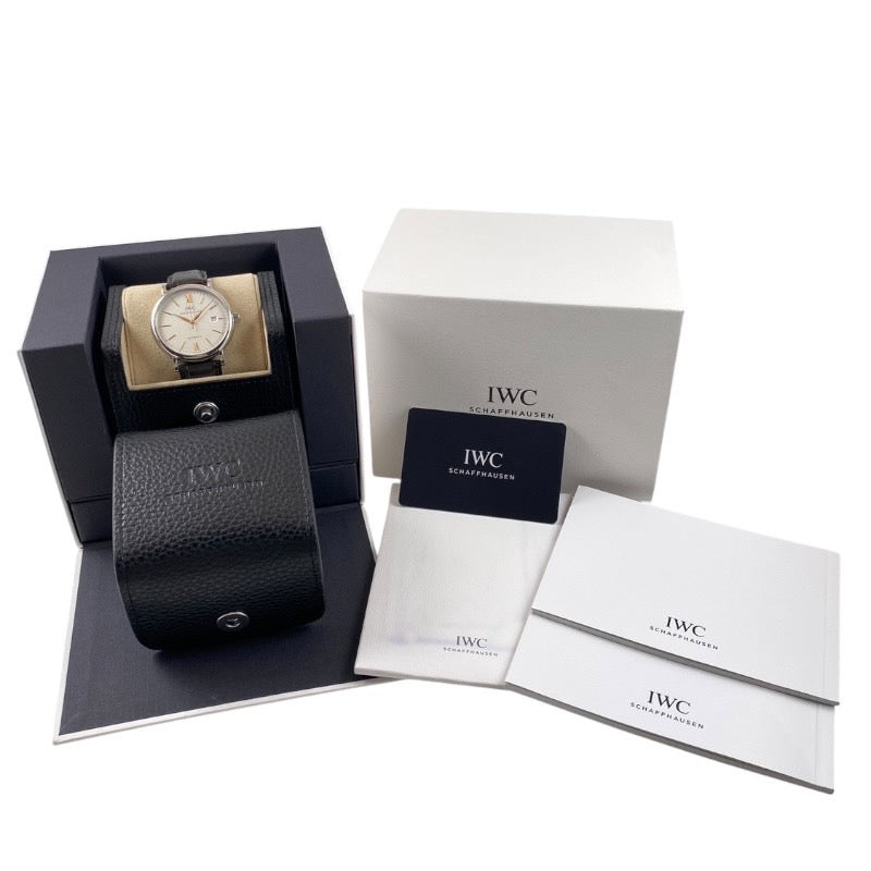 【IWC】インターナショナルウォッチカンパニー ポートフィノ IW356517 腕時計 SS/レザー メンズ オートマティック 革ベルト レザー