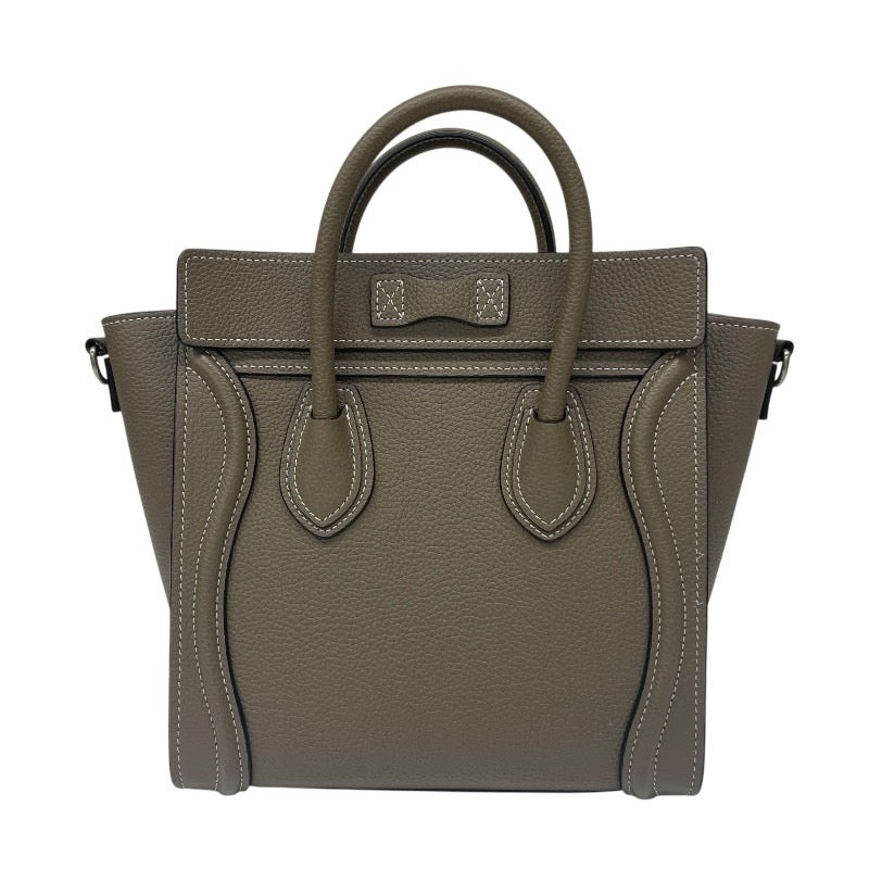 【CELINE】セリーヌ ラゲージ ナノ 189243 ハンドバッグ レザー レディース 新ロゴ 2WAY ショルダー グレージュ
