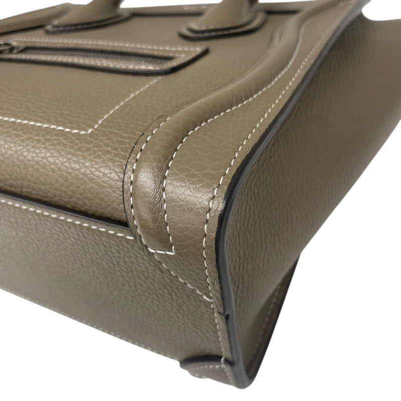 【CELINE】セリーヌ ラゲージ ナノ 189243 ハンドバッグ レザー レディース 新ロゴ 2WAY ショルダー グレージュ