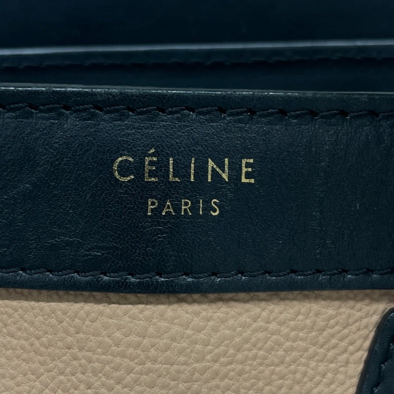 【CELINE】セリーヌ ラゲージ ナノ トリコロール ハンドバッグ レザー レディース 2WAY ショルダー
