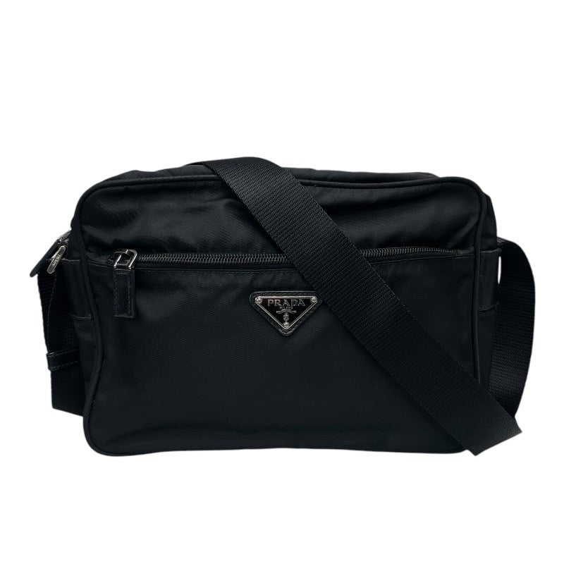 【PRADA】プラダ カメラバッグ BT0166 ショルダーバッグ メンズ 三角ロゴ プレート ナイロン テスート 黒 ブラック ポシェット クロスボディ