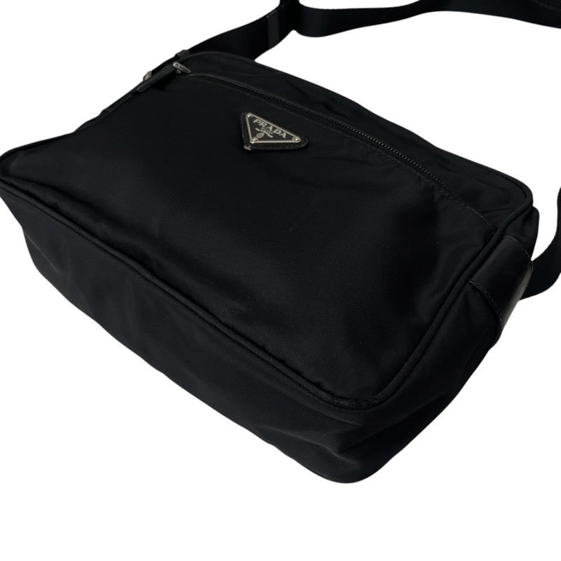 【PRADA】プラダ カメラバッグ BT0166 ショルダーバッグ メンズ 三角ロゴ プレート ナイロン テスート 黒 ブラック ポシェット クロスボディ