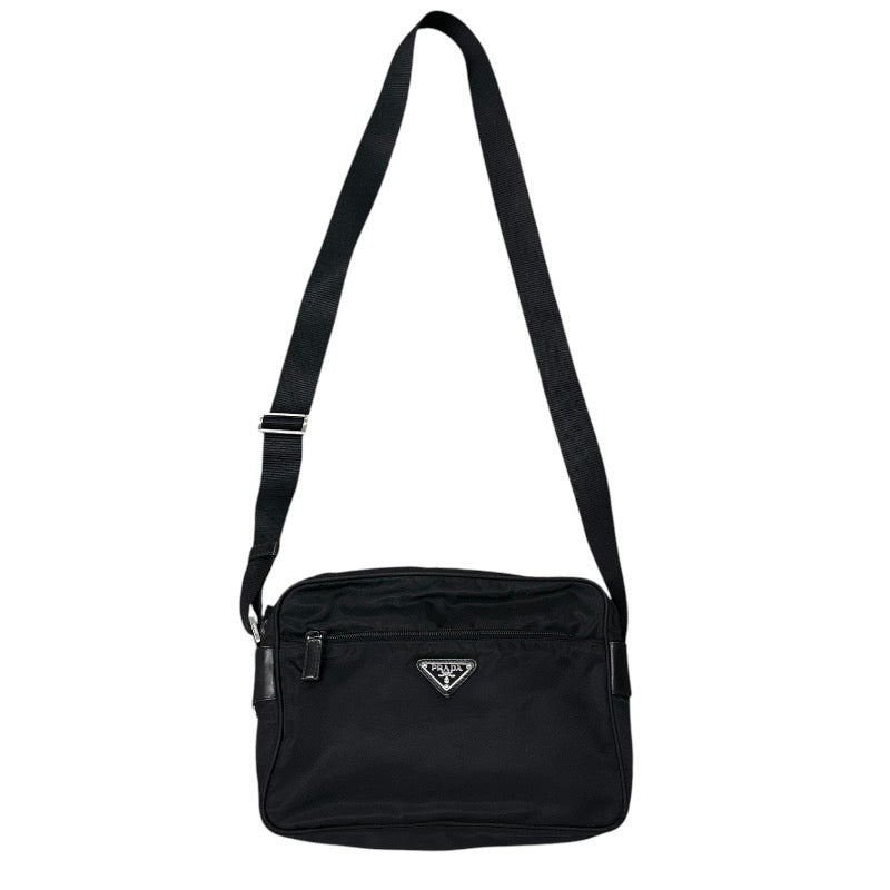 【PRADA】プラダ カメラバッグ BT0166 ショルダーバッグ メンズ 三角ロゴ プレート ナイロン テスート 黒 ブラック ポシェット クロスボディ