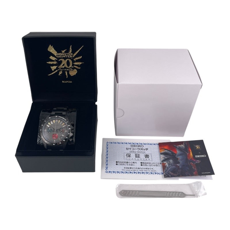 【SEIKO】セイコー モンスターハンター コラボ 20周年 8T63-03E0 腕時計 ステンレススチール メンズ クロノグラフ 2000本限定