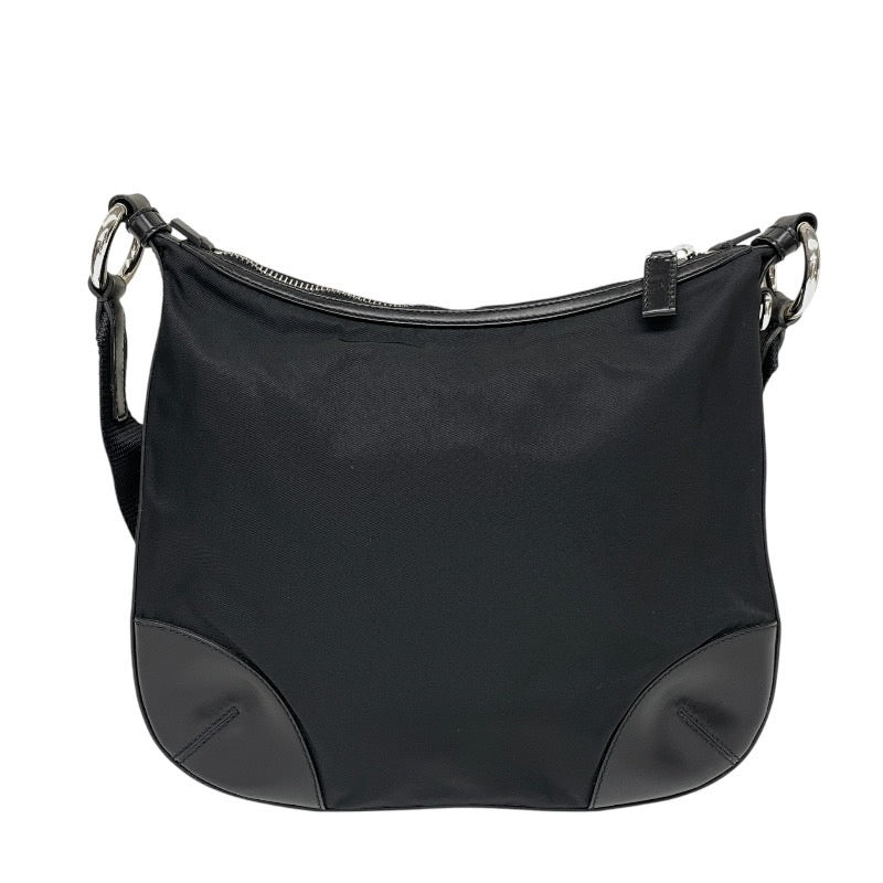 【PRADA】プラダ クロスボディ BT0541 ショルダーバッグ ナイロン レディース 三角プレート 黒 ブラック レザー