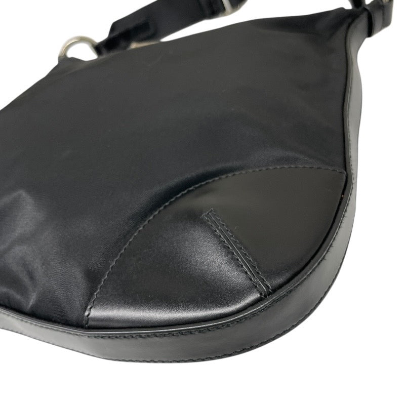 【PRADA】プラダ クロスボディ BT0541 ショルダーバッグ ナイロン レディース 三角プレート 黒 ブラック レザー