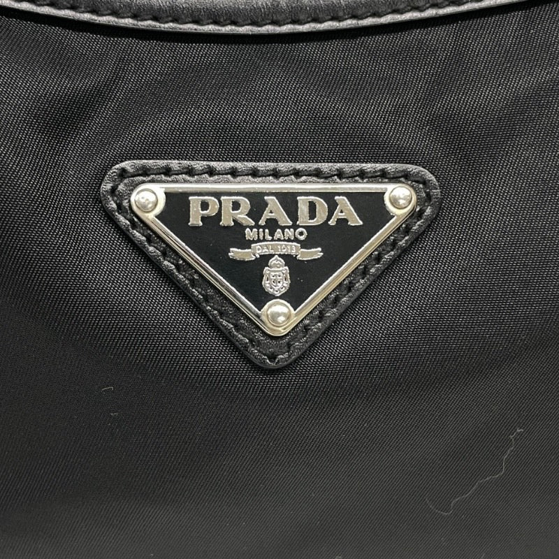 【PRADA】プラダ クロスボディ BT0541 ショルダーバッグ ナイロン レディース 三角プレート 黒 ブラック レザー
