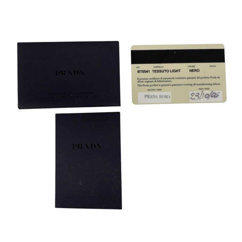 【PRADA】プラダ クロスボディ BT0541 ショルダーバッグ ナイロン レディース 三角プレート 黒 ブラック レザー