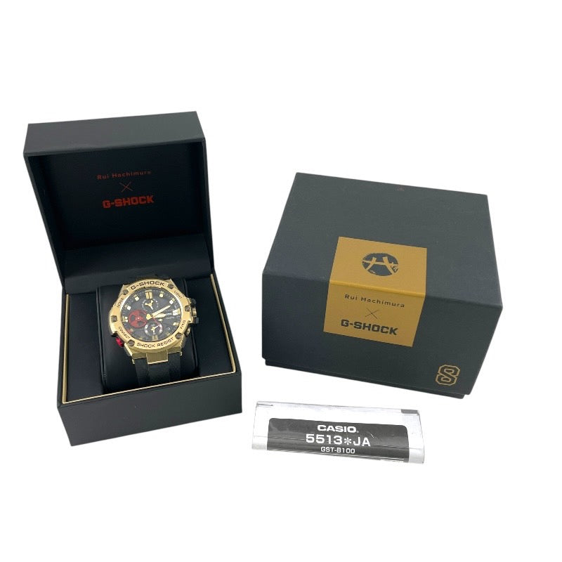 【CASIO】カシオ 八村塁コラボ G-SHOCK GST-B100RH-1AJR 腕時計 SS/ラバー メンズ Gショック ソーラー