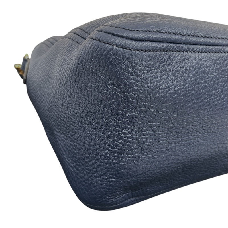 【PRADA】プラダ 2WAY ミニボストン 青 ブルー ハンドバッグ レザー レディース