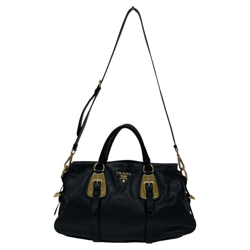 【PRADA】プラダ 2WAYバッグ BN1903 ハンドバッグ レディース 本革 オールレザー ゴールド金具 黒 ブラック ショルダー