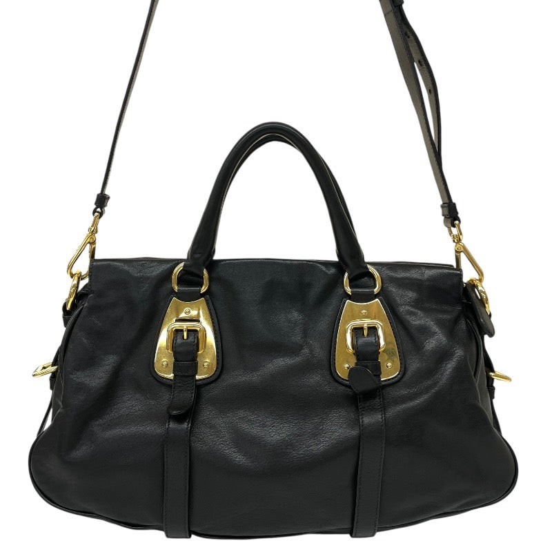 【PRADA】プラダ 2WAYバッグ BN1903 ハンドバッグ レディース 本革 オールレザー ゴールド金具 黒 ブラック ショルダー