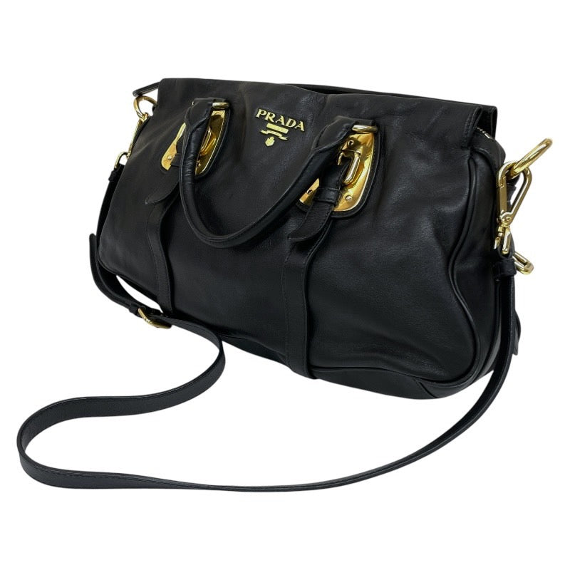 【PRADA】プラダ 2WAYバッグ BN1903 ハンドバッグ レディース 本革 オールレザー ゴールド金具 黒 ブラック ショルダー