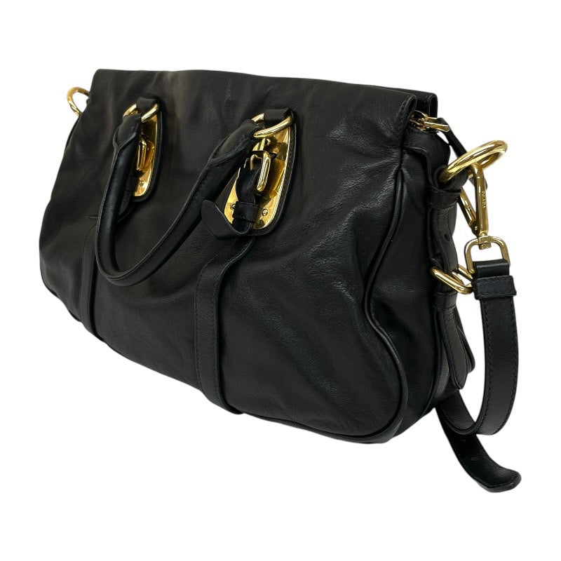 【PRADA】プラダ 2WAYバッグ BN1903 ハンドバッグ レディース 本革 オールレザー ゴールド金具 黒 ブラック ショルダー