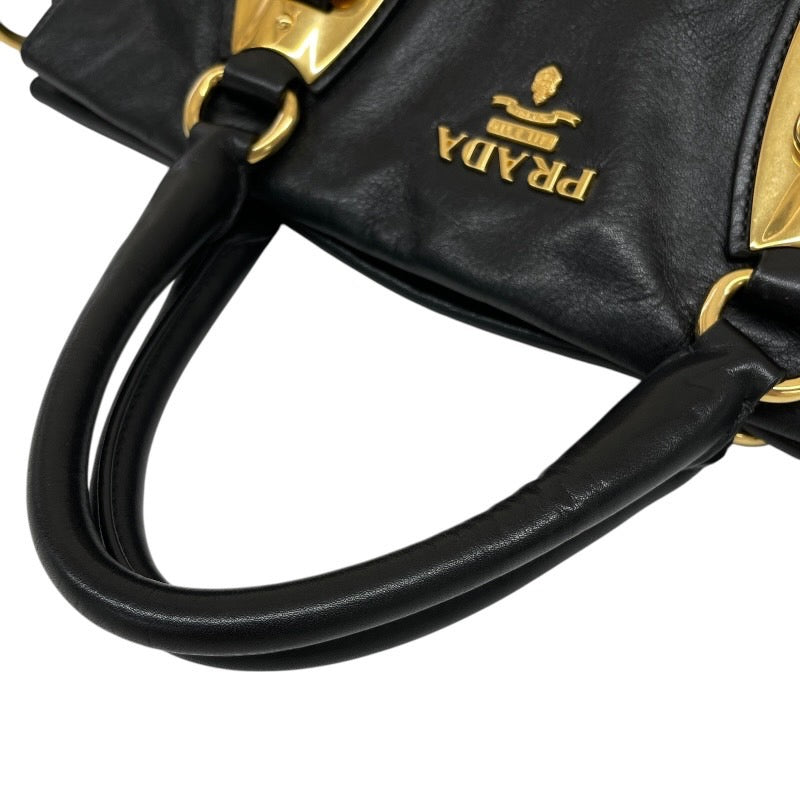 【PRADA】プラダ 2WAYバッグ BN1903 ハンドバッグ レディース 本革 オールレザー ゴールド金具 黒 ブラック ショルダー