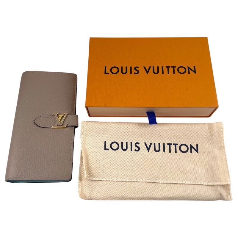 【LOUIS VUITTON】ルイ・ヴィトン LV ヴェルティカル ウォレット M81367 長財布 レザー レディース ガレ グレージュ トリヨン