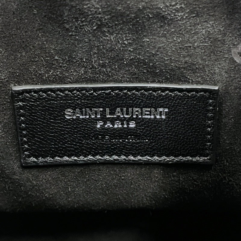 【SAINT LAURENT PARIS】サンローランパリ 2WAY ハンド チェーン 巾着 425068 ショルダーバッグ キャンバス レディース 刺繍 花 フラワー 黒 ブラック