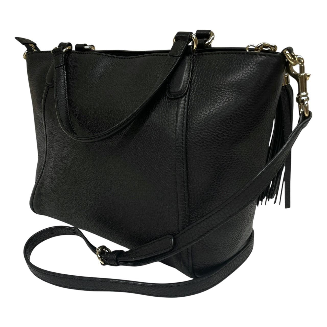 【GUCCI】グッチ SOHO ソーホー 493075 ハンドバッグ レザー レディース 2WAY 黒 ブラック ショルダー インターロッキングG