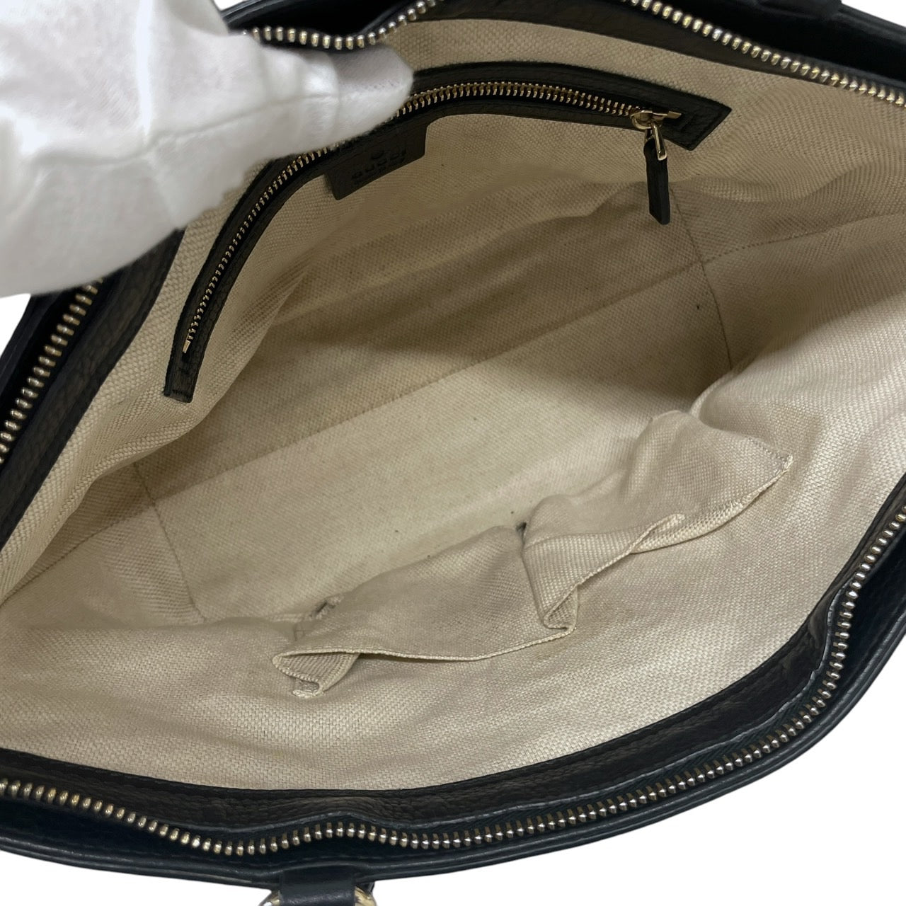 【GUCCI】グッチ SOHO ソーホー 493075 ハンドバッグ レザー レディース 2WAY 黒 ブラック ショルダー インターロッキングG