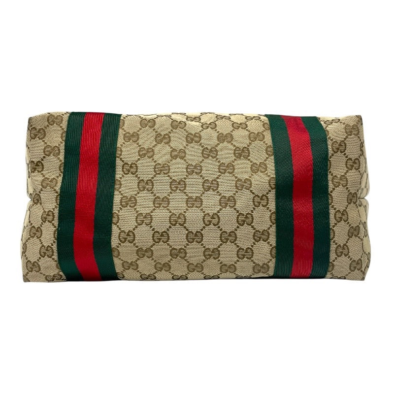 【GUCCI】グッチ GGキャンバス 211970 トートバッグ レディース シェリーライン ハンド ショルダー ベージュ チャーム付
