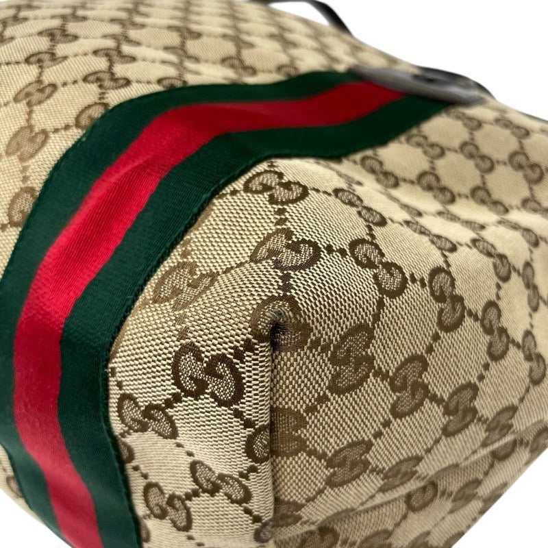 【GUCCI】グッチ GGキャンバス 211970 トートバッグ レディース シェリーライン ハンド ショルダー ベージュ チャーム付