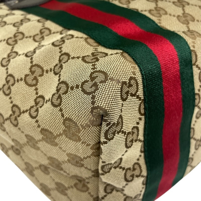 【GUCCI】グッチ GGキャンバス 211970 トートバッグ レディース シェリーライン ハンド ショルダー ベージュ チャーム付