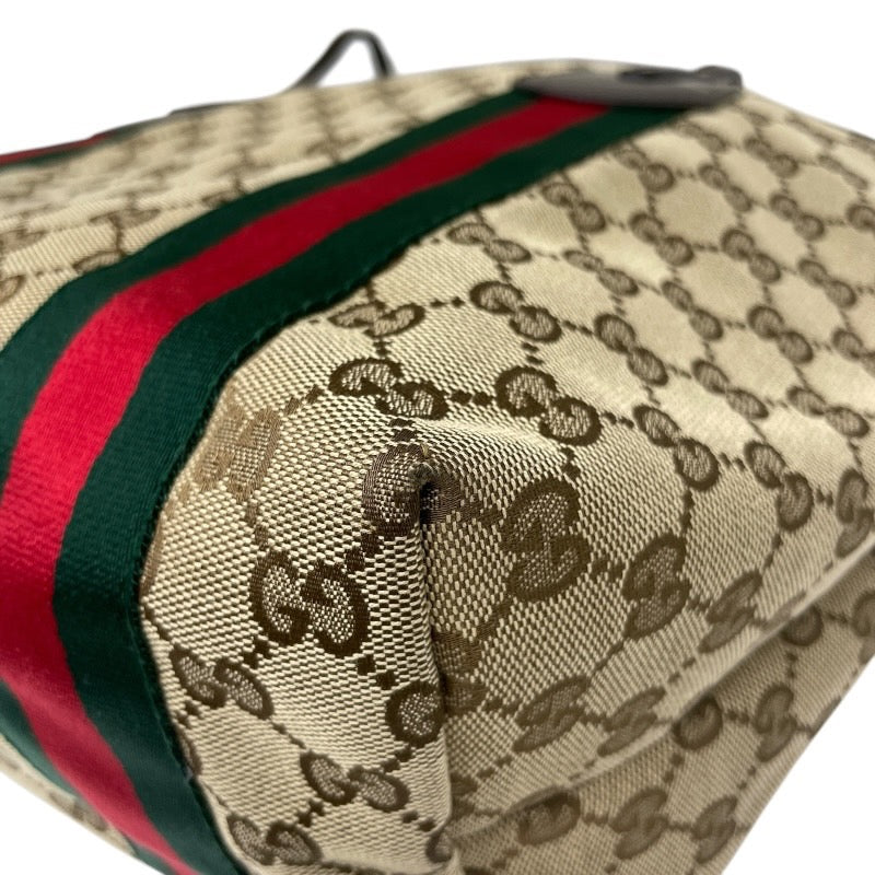 【GUCCI】グッチ GGキャンバス 211970 トートバッグ レディース シェリーライン ハンド ショルダー ベージュ チャーム付