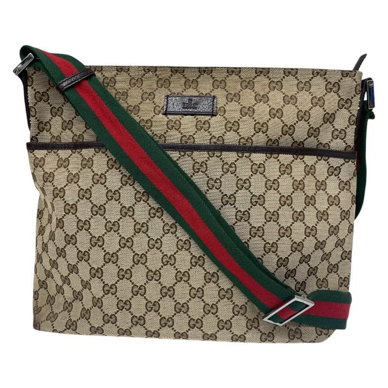 【GUCCI】グッチ GGキャンバス シェリーライン 189751 ショルダーバッグ レディース メッセンジャー クロスボディ ベージュ