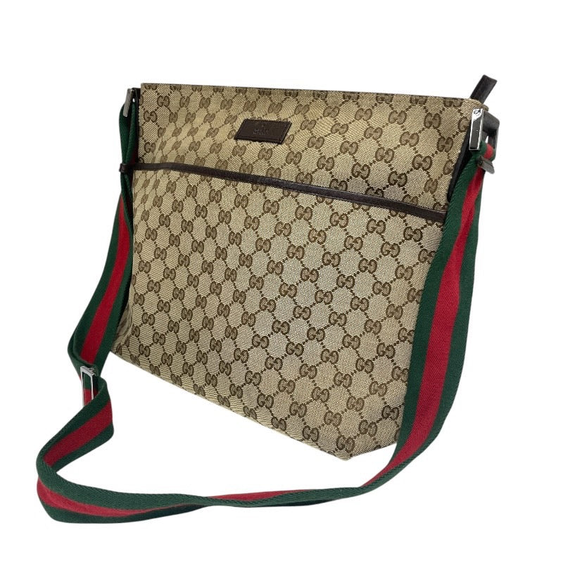 【GUCCI】グッチ GGキャンバス シェリーライン 189751 ショルダーバッグ レディース メッセンジャー クロスボディ ベージュ
