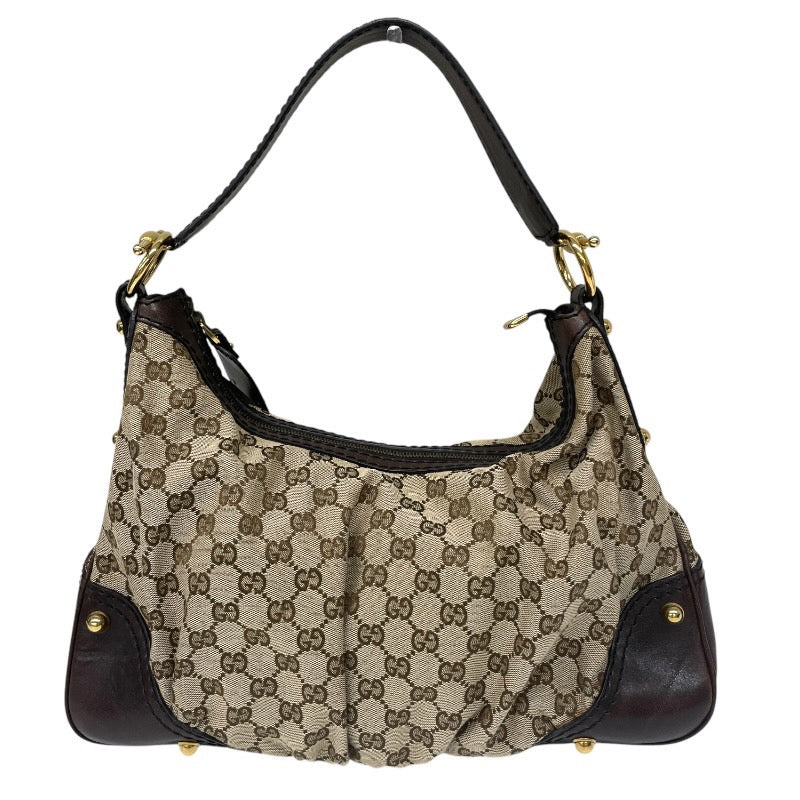 【GUCCI】グッチ GGキャンバス 211966 ショルダーバッグ レディース ワンショル セミショル ハンド ベージュ スタッズ