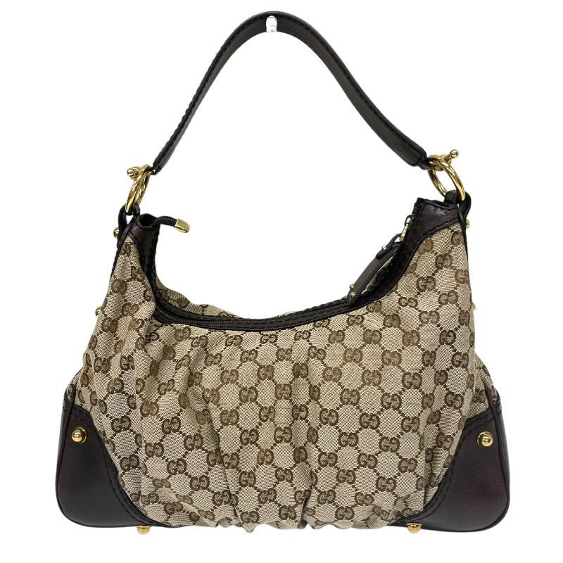 【GUCCI】グッチ GGキャンバス 211966 ショルダーバッグ レディース ワンショル セミショル ハンド ベージュ スタッズ