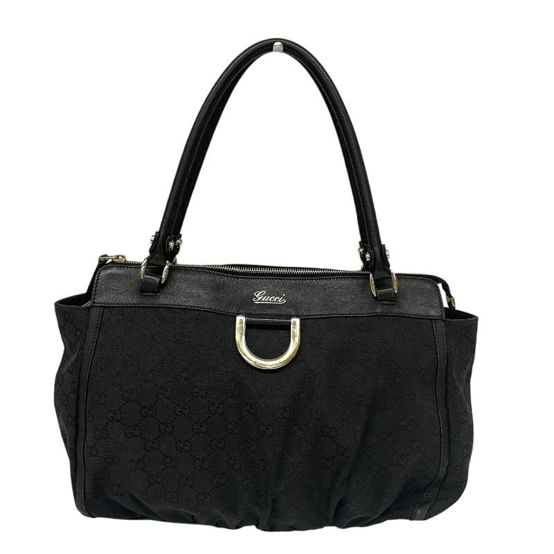 【GUCCI】グッチ アビー 189831 トートバッグ レディース 黒 ブラック ハンド GGキャンバス