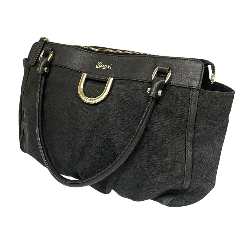 【GUCCI】グッチ アビー 189831 トートバッグ レディース 黒 ブラック ハンド GGキャンバス