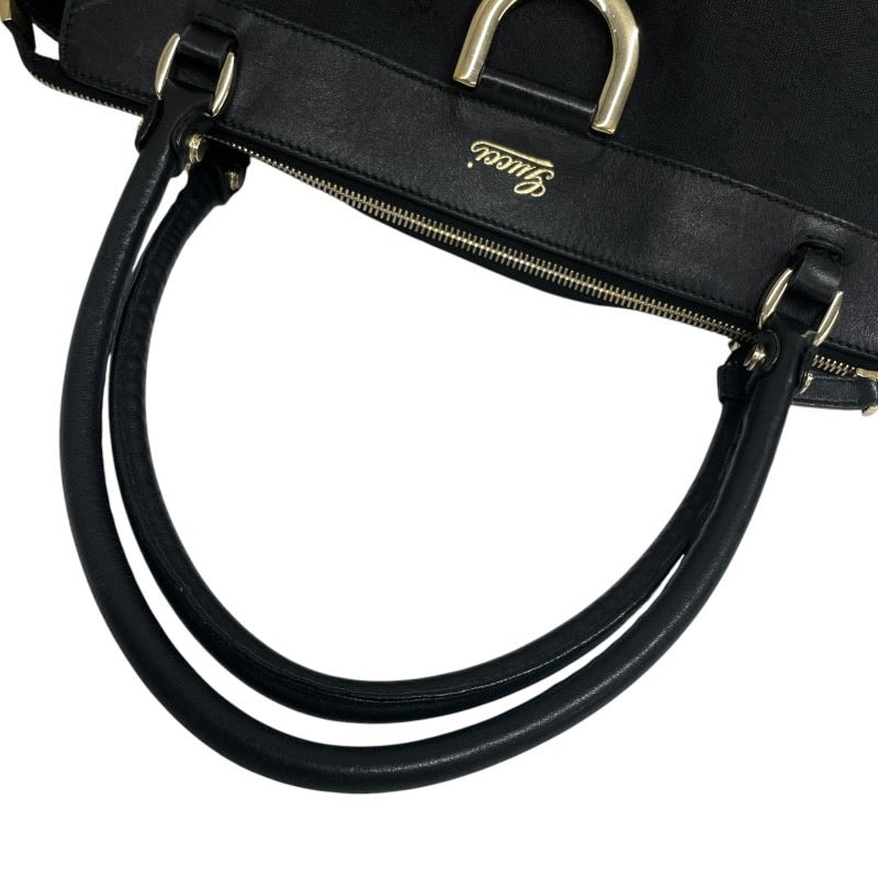 【GUCCI】グッチ アビー 189831 トートバッグ レディース 黒 ブラック ハンド GGキャンバス