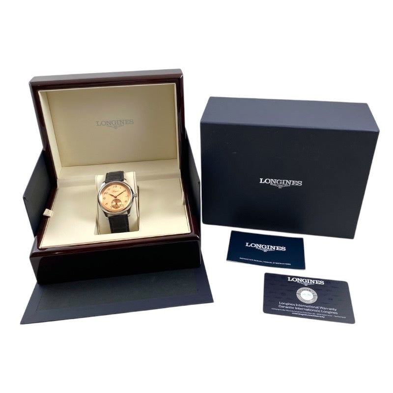【LONGINES】ロンジン マスターコレクション L2.843.4 腕時計 ステンレススチール メンズ 自動巻き サーモン