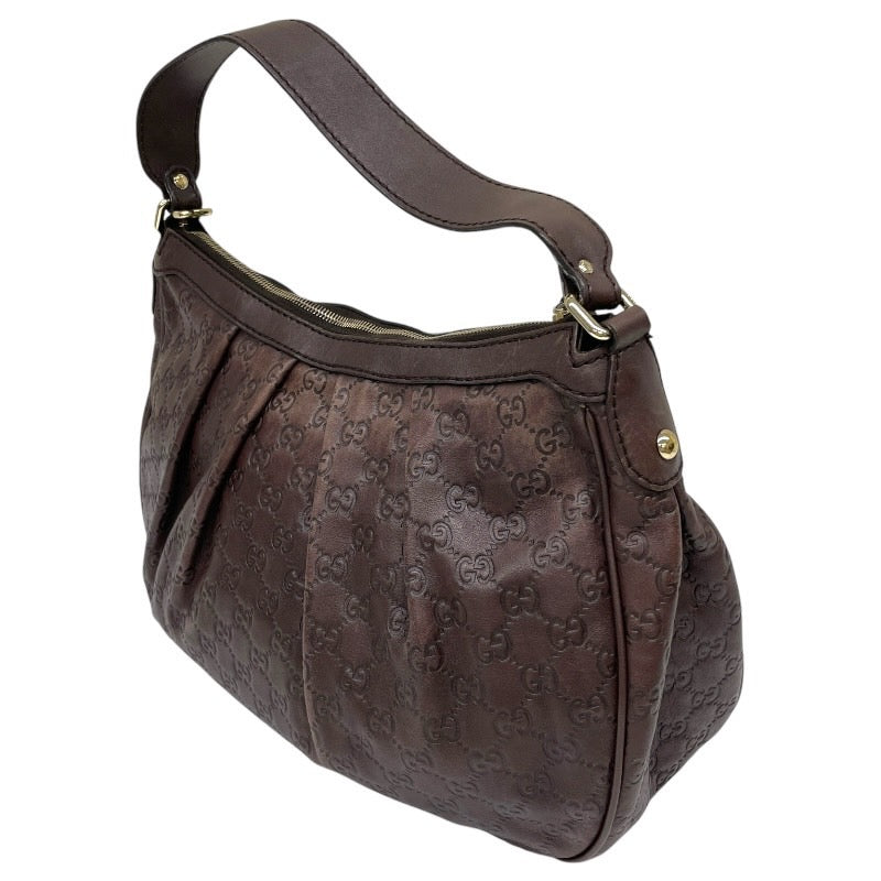 【GUCCI】グッチ スーキー 232955 ショルダーバッグ レザー レディース グッチシマ ワンショル セミショル ハンド ブラウン 茶