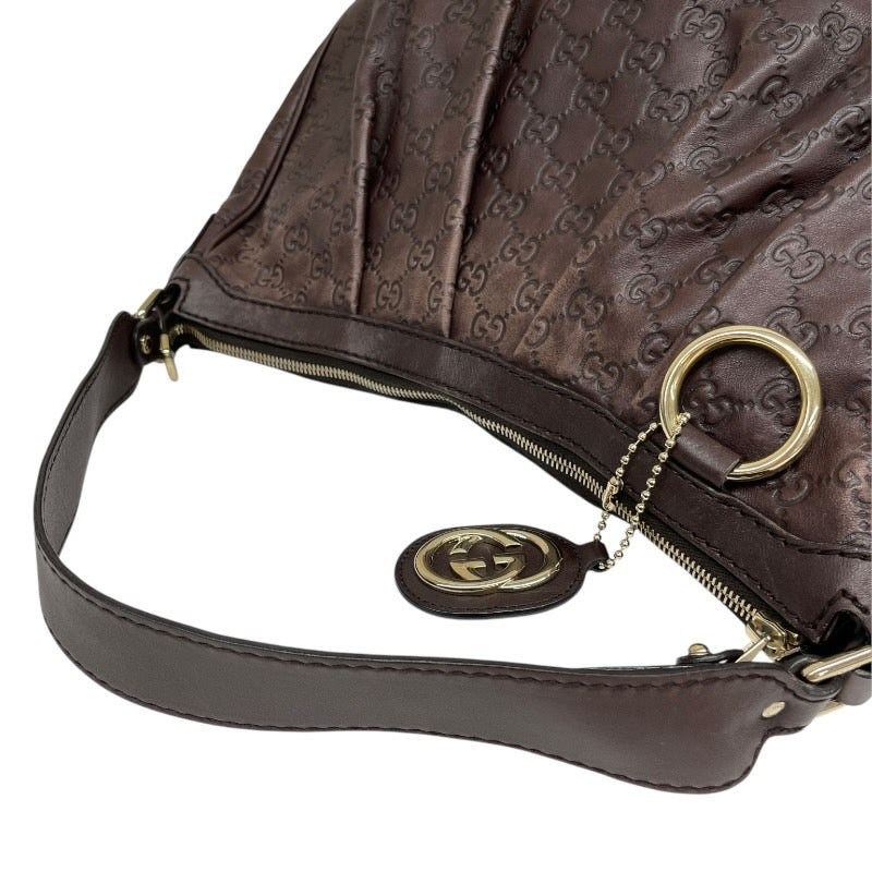 【GUCCI】グッチ スーキー 232955 ショルダーバッグ レザー レディース グッチシマ ワンショル セミショル ハンド ブラウン 茶
