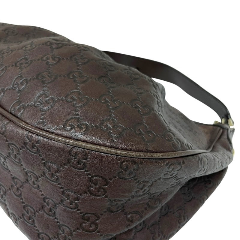 【GUCCI】グッチ スーキー 232955 ショルダーバッグ レザー レディース グッチシマ ワンショル セミショル ハンド ブラウン 茶