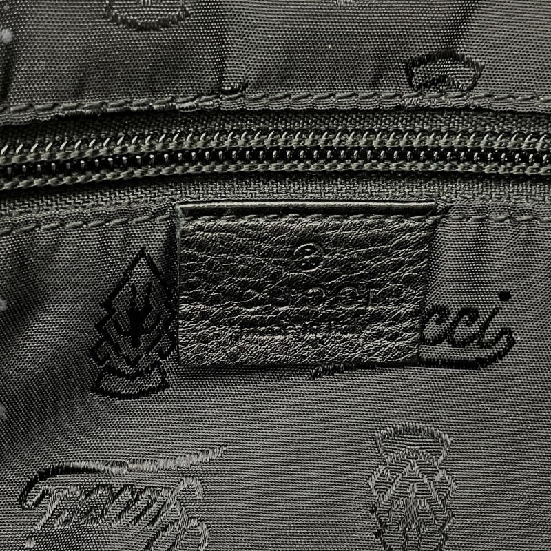 【GUCCI】グッチ クロスボディ 201451 ショルダーバッグ レザー メンズ ロゴ 黒 ブラック オールレザー