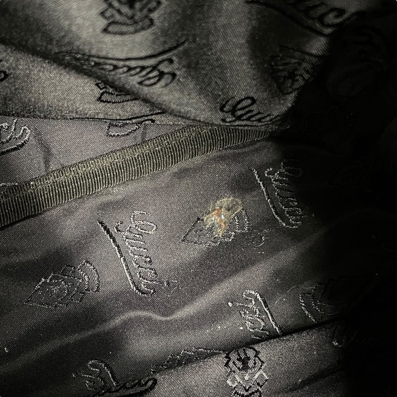 【GUCCI】グッチ クロスボディ 201451 ショルダーバッグ レザー メンズ ロゴ 黒 ブラック オールレザー