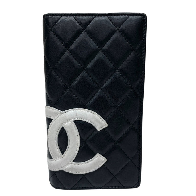 【CHANEL】シャネル カンボンライン A26717 長財布 レザー レディース 2つ折り 黒 ブラック 9番