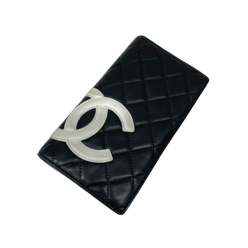 【CHANEL】シャネル カンボンライン A26717 長財布 レザー レディース 2つ折り 黒 ブラック 9番
