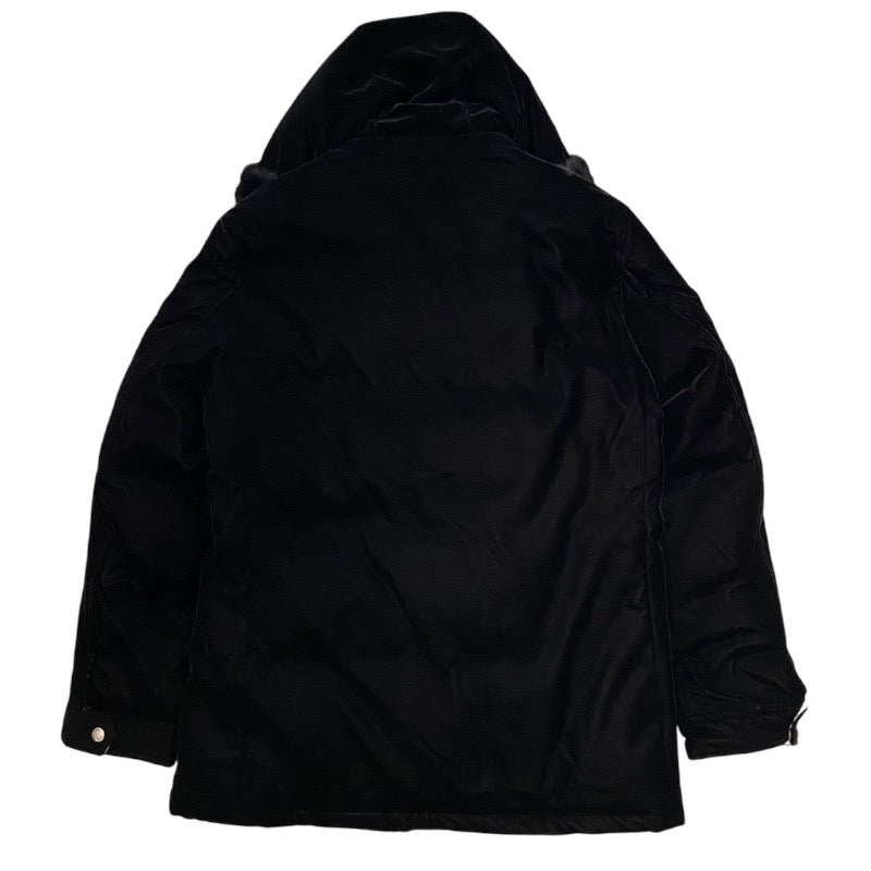 【BURBERRY BLACK LABEL】バーバリーブラックレーベル ダウンジャケット メンズ ダウンコート ベロア 黒 ブラック