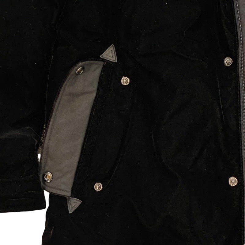 【BURBERRY BLACK LABEL】バーバリーブラックレーベル ダウンジャケット メンズ ダウンコート ベロア 黒 ブラック
